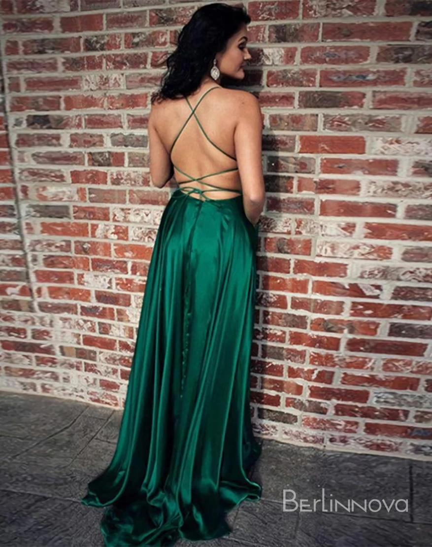 A-Line Royal Blue Prom Dress Side Split Evening Dress