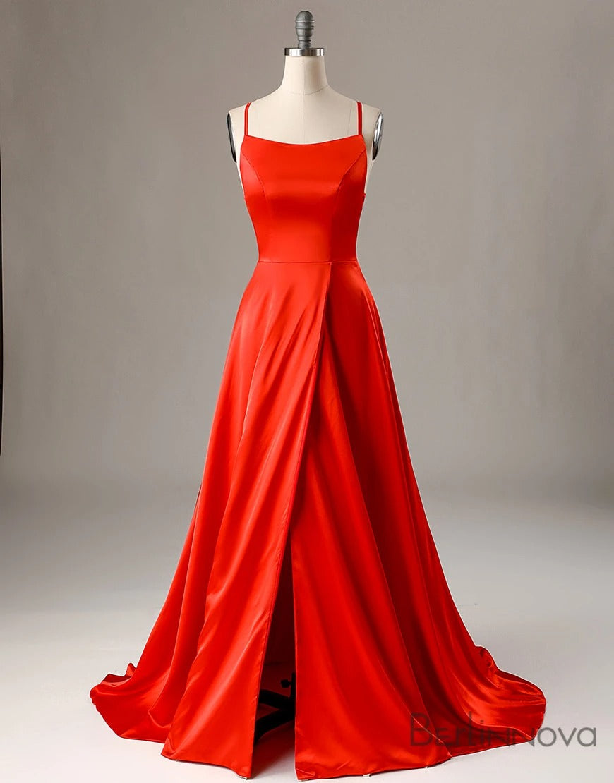 Simple Long Prom Dress With Slit Formal Dress