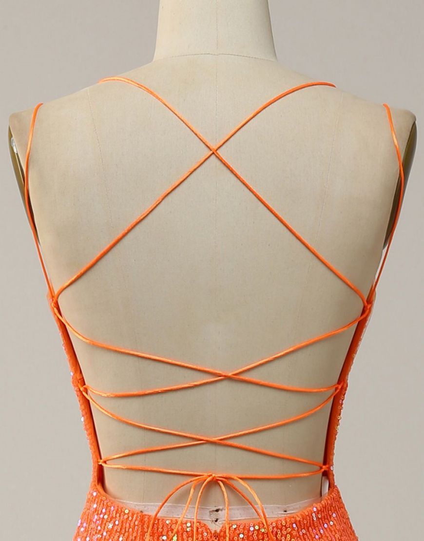 Mermaid Spaghetti Straps Lace Up-Corset Prom Dress With Split