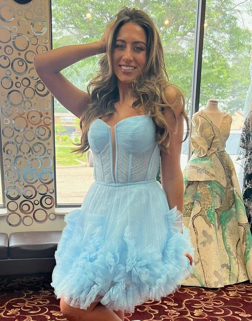 Charming Hot Pink A-Line Lace UpTulle Homecoming Dress