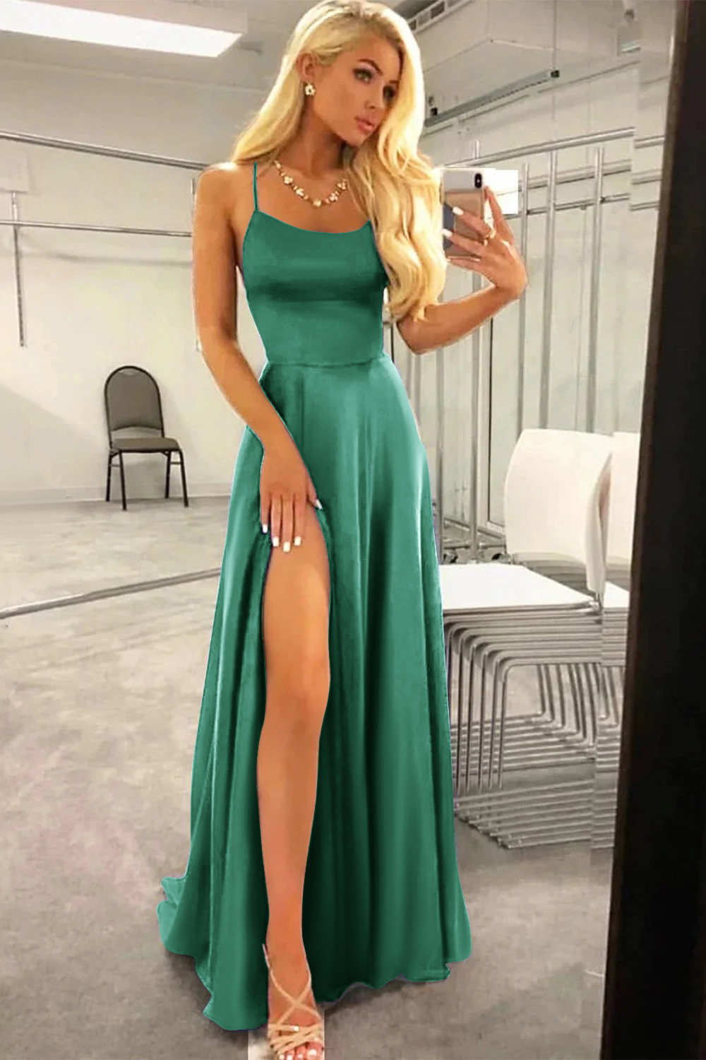 Simple Long Prom Dress With Slit Formal Dress