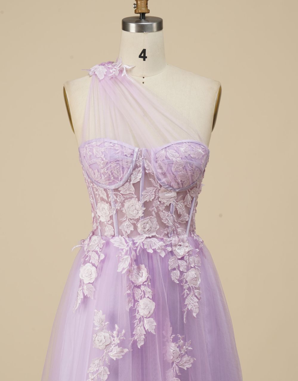 Gorgeous A-Line One Shoulder Prom Dress With Appliques