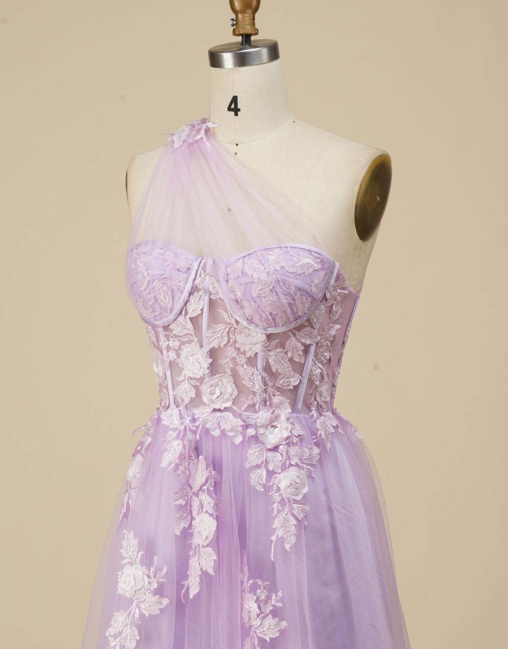 Gorgeous A-Line One Shoulder Prom Dress With Appliques