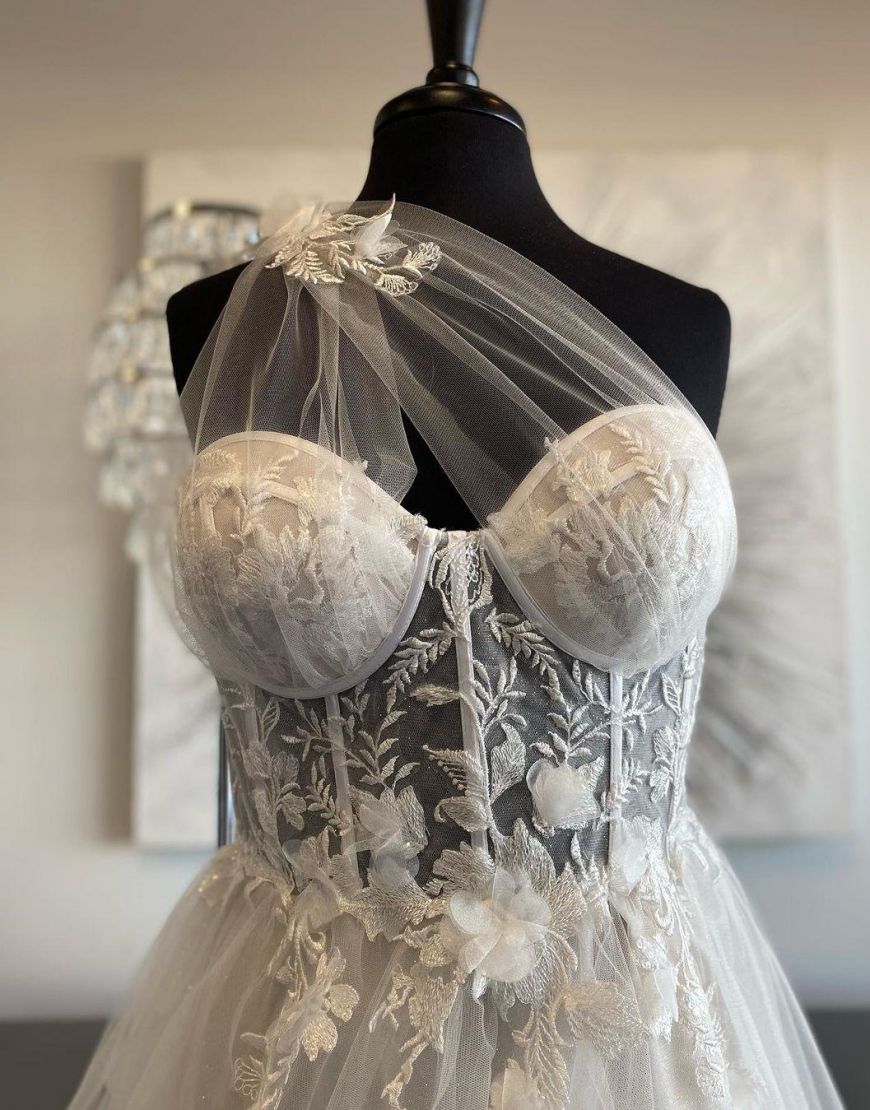 Gorgeous A-Line One Shoulder Prom Dress With Appliques