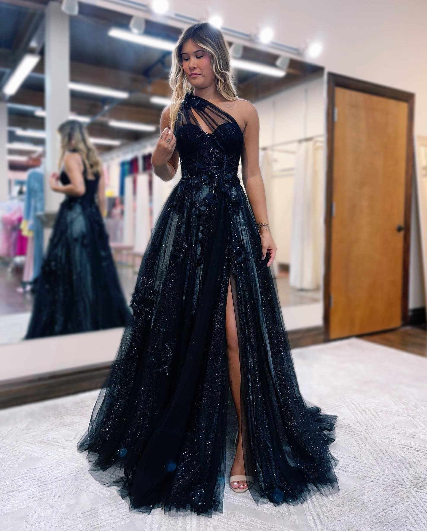 Gorgeous A-Line One Shoulder Prom Dress With Appliques