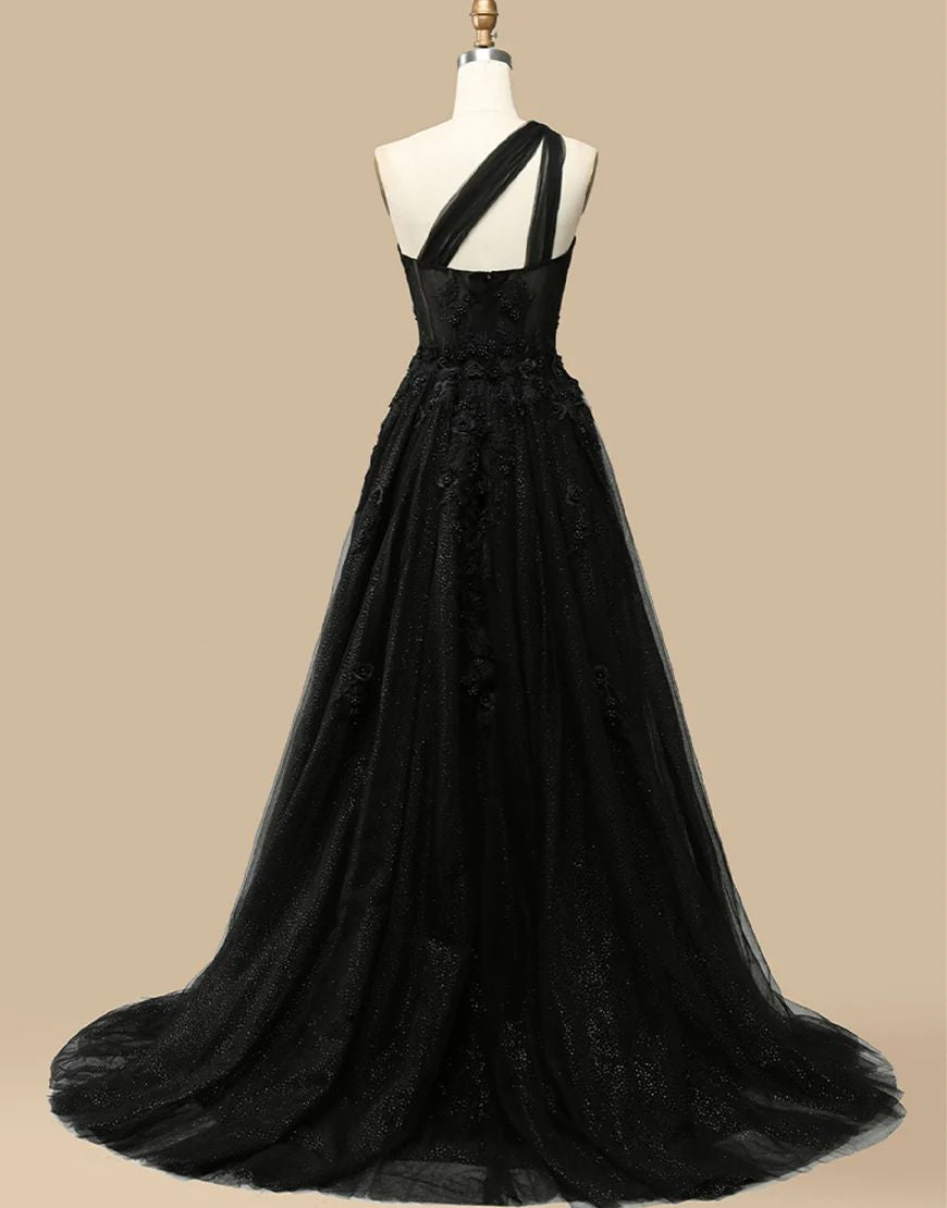 Gorgeous A-Line One Shoulder Prom Dress With Appliques