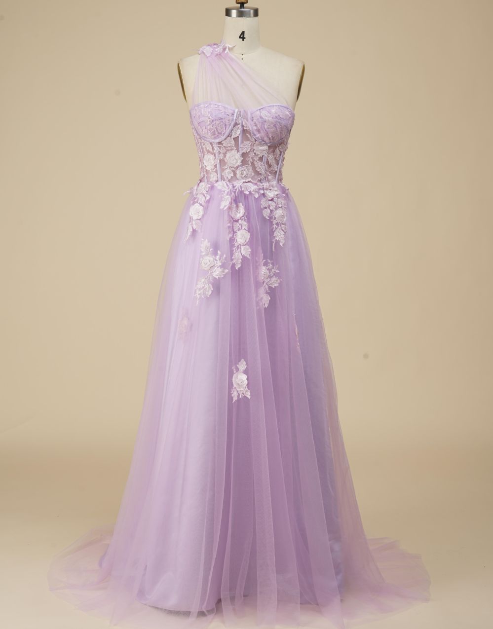 Gorgeous A-Line One Shoulder Prom Dress With Appliques