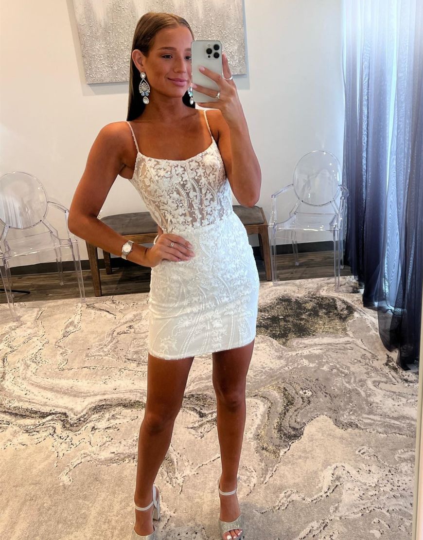 Gorgeous Royal Blue Corset Back Tight Glitter Homecoming Dress