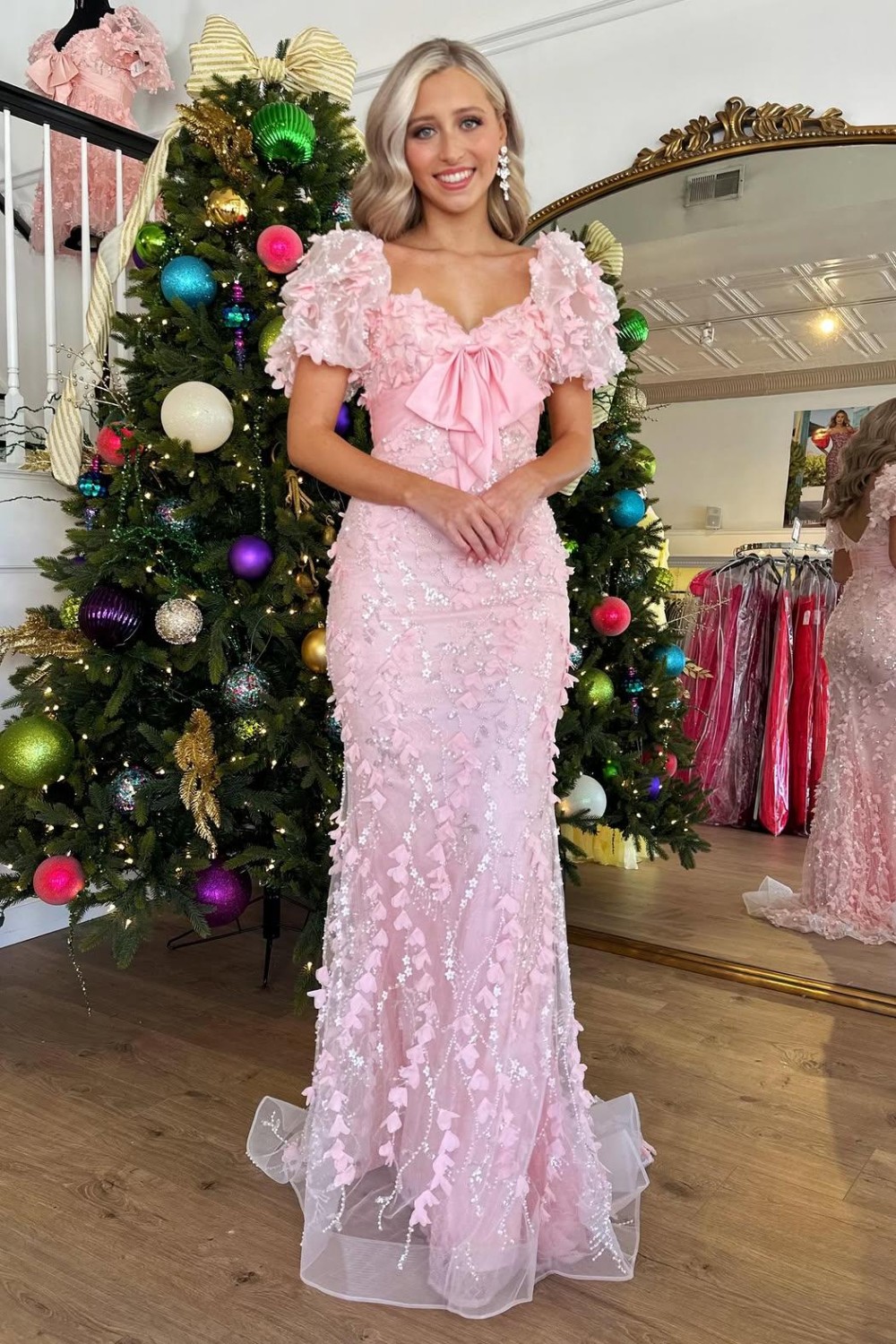 Lovely Mermaid Off The Shoulder Long Glitter Prom Party Dress