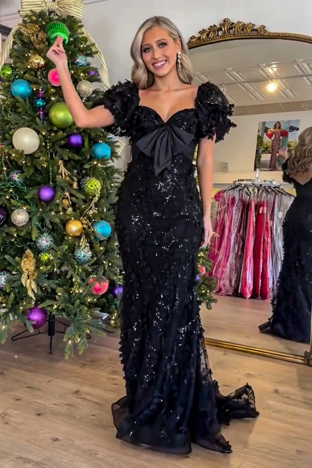 Lovely Mermaid Off The Shoulder Long Glitter Prom Party Dress