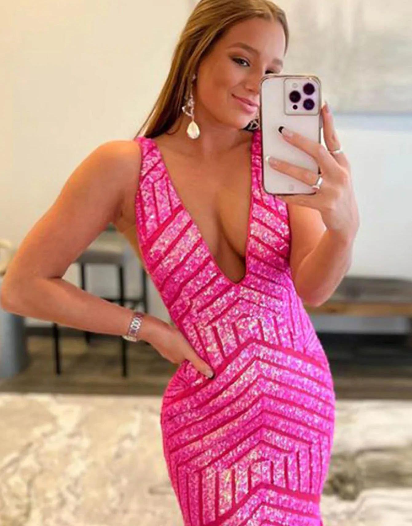 Mermaid Sparkly Sequins Mesh Prom Dress