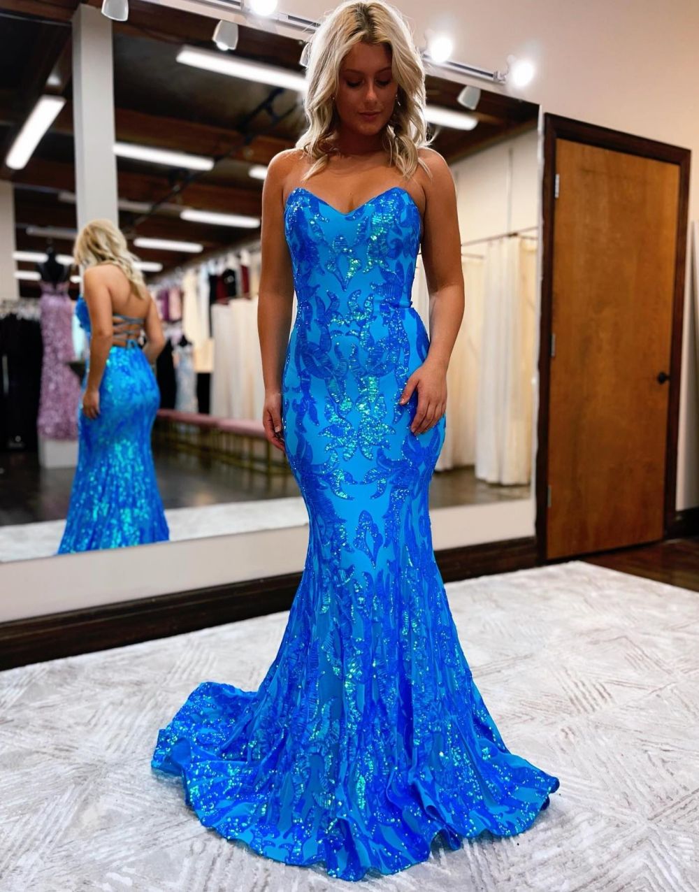 Mermaid Sweetheart Corset Back Prom Dress