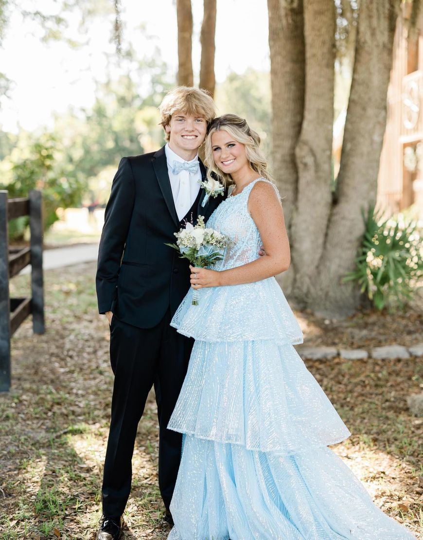 Romantic A-Line One Shoulder Layered Prom Dress With Split