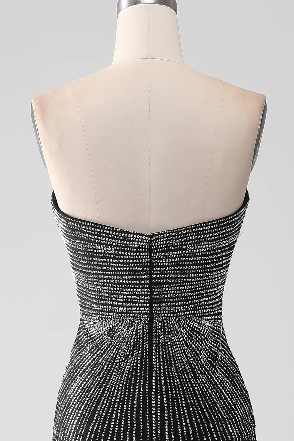 Sparkly Beaded Sweetheart Long Black Mermaid Prom Dress With Split