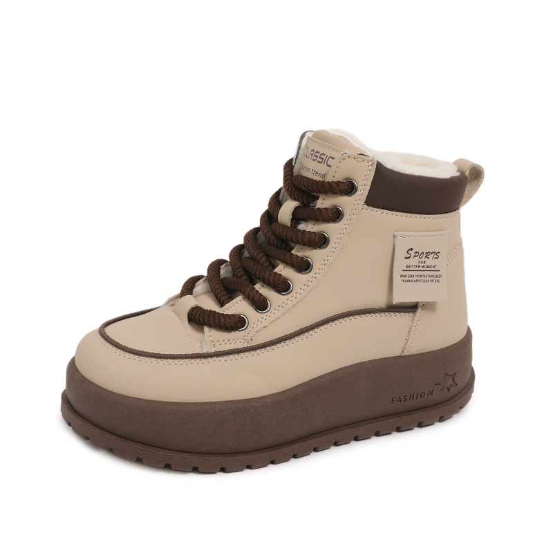 Damenstiefel mit dicker Sohle, Fleecefutter und hohem Schaft von Dr. Martens