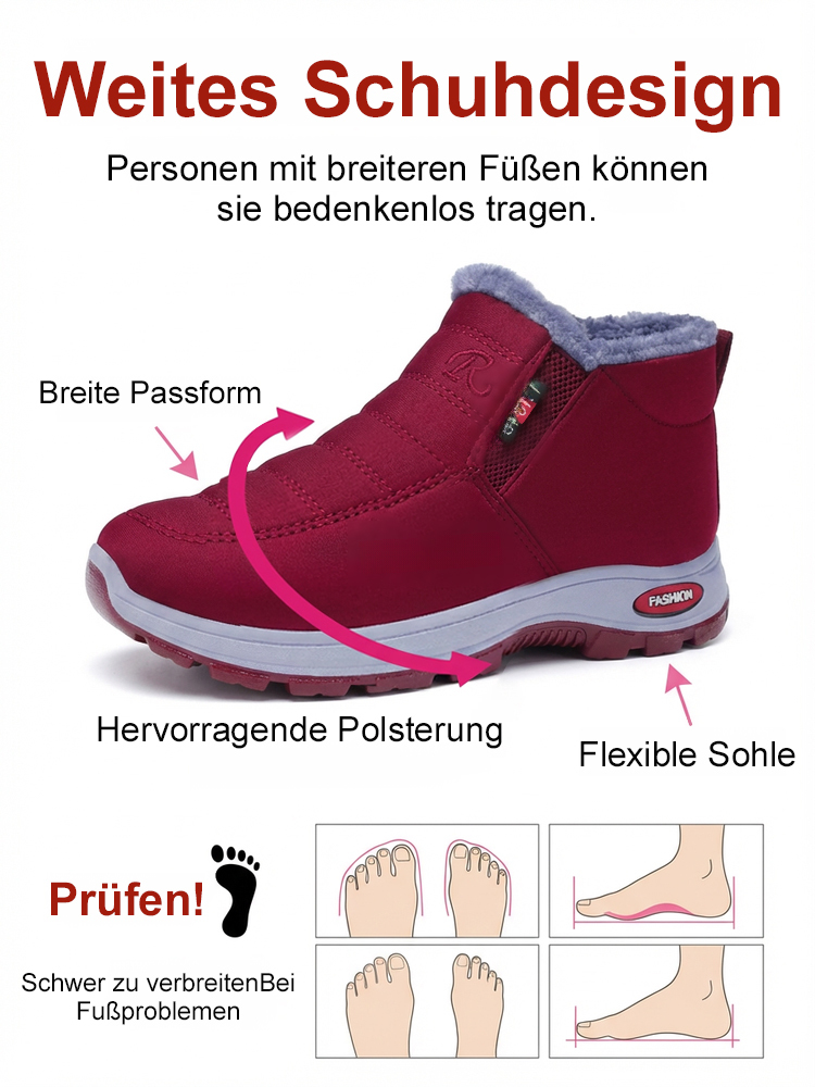 Gefütterte Schuhe für Männer und Frauen, die warm halten.