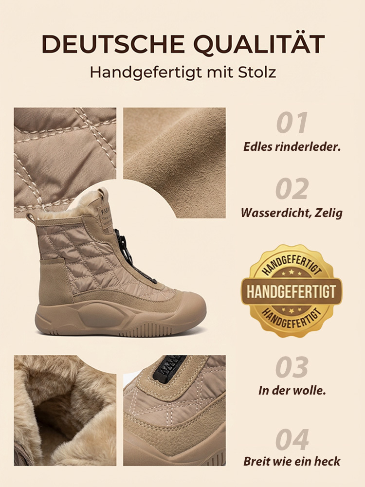 🎁💖【Futter aus reinem Kaschmir】Gepolsterte Stiefel aus verdicktem Leder