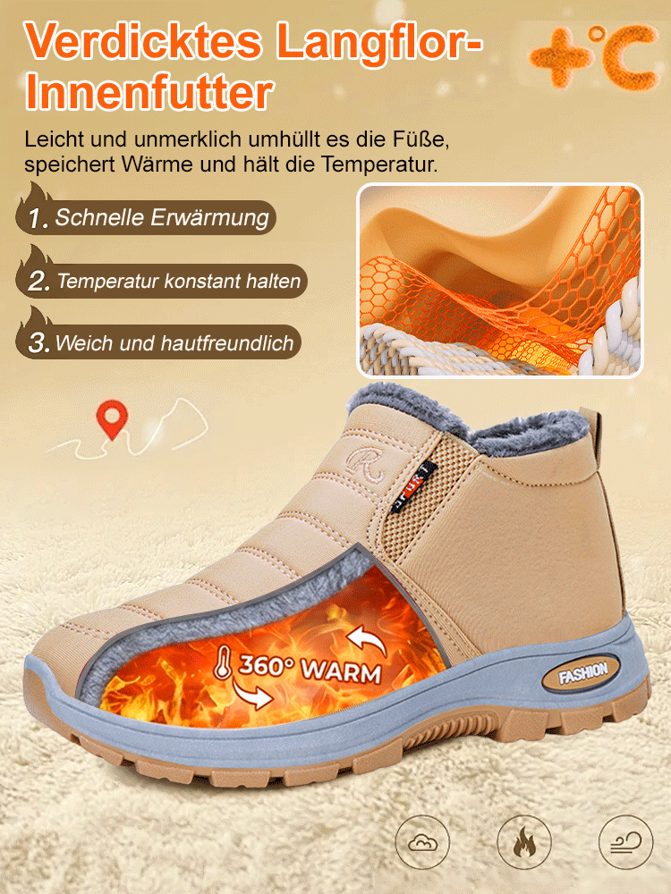 Gefütterte Schuhe für Männer und Frauen, die warm halten.