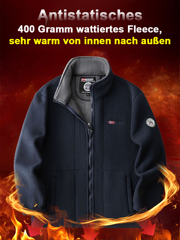 Herren-Fleecejacke für den Export nach Norwegen, ein- und doppelseitig tragbar