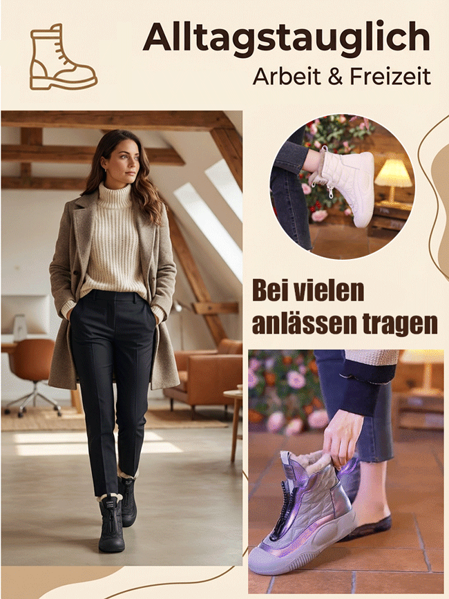🎁💖【Futter aus reinem Kaschmir】Gepolsterte Stiefel aus verdicktem Leder