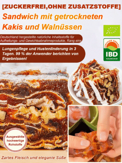 【0 Zuckerzusatz】Kaki mit Walnüssen