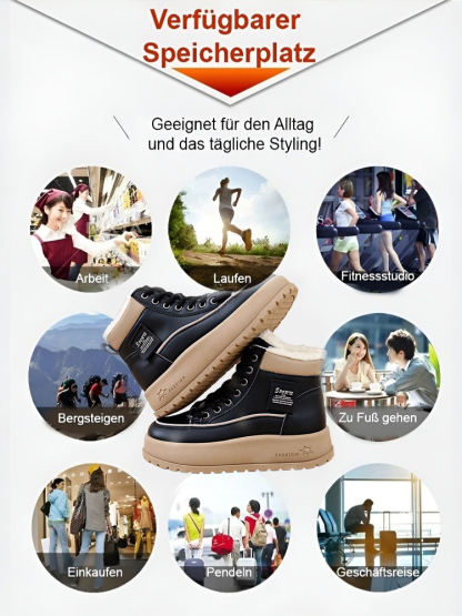 Damenstiefel mit dicker Sohle, Fleecefutter und hohem Schaft von Dr. Martens