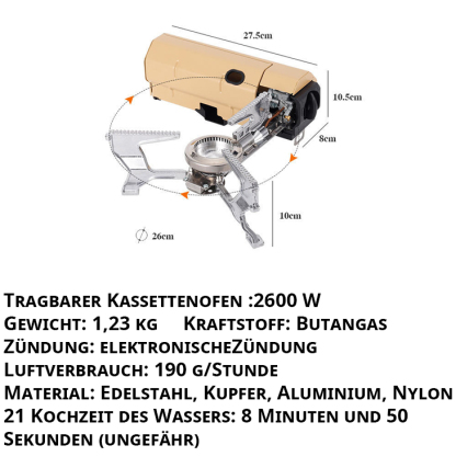 Klappbare Heizkassette Camping-Mehrzweckkocher