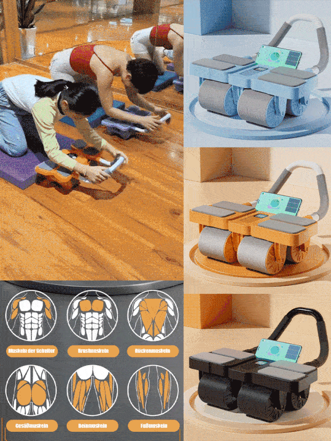 Vier Runden automatisches Rebound-Bauchstraffungs- und Curling-Bauchmuskel-Fitnessrad