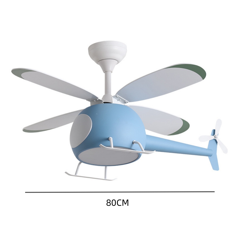 Children's Bedroom Cartoon Helicopter Smart Ceiling Fan Lamp