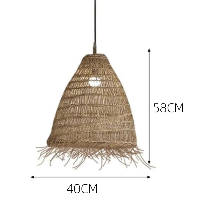 Modern Style Cone Shape Pendant Lighting Rattan