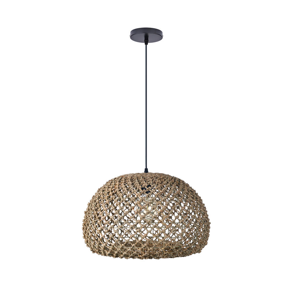 Living Room Hand Woven Brown Seagrass Rattan Pendant Light
