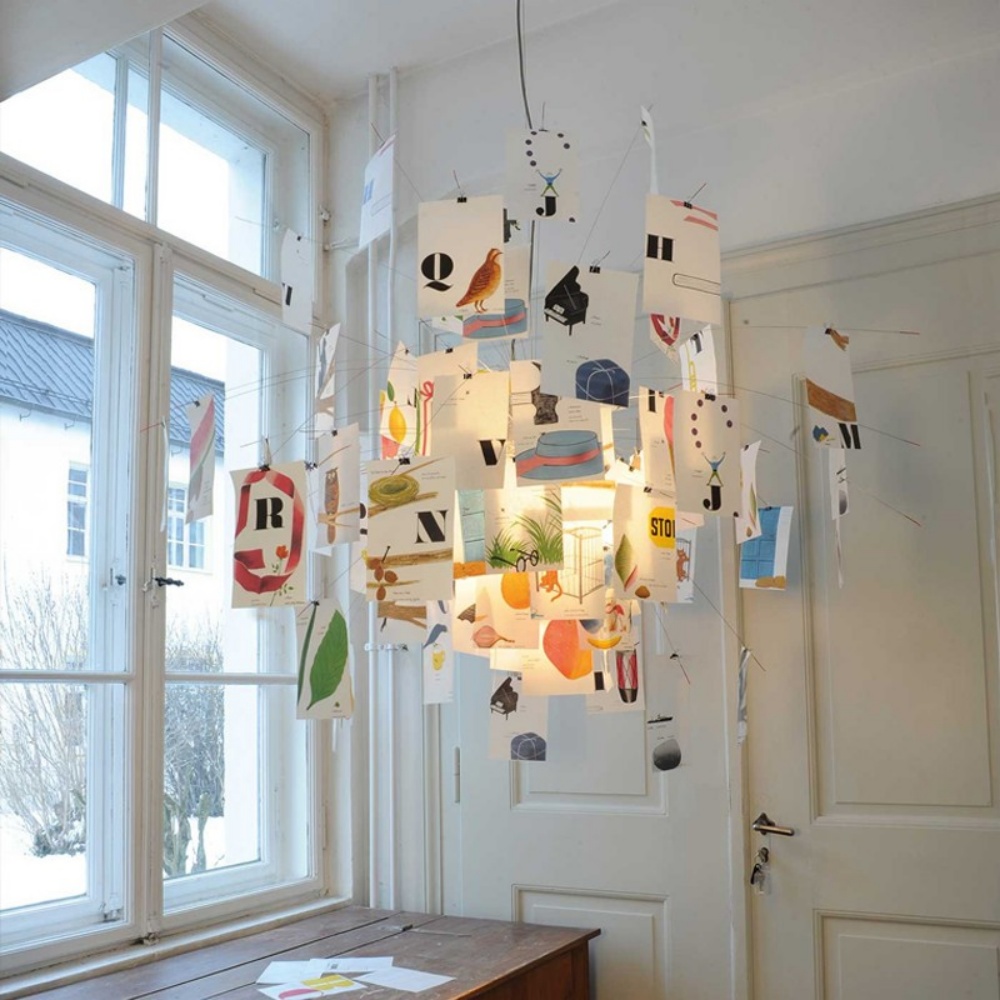 Nordic Art DIY Album Card Pendant Light Living Room Bedroom Chandelier