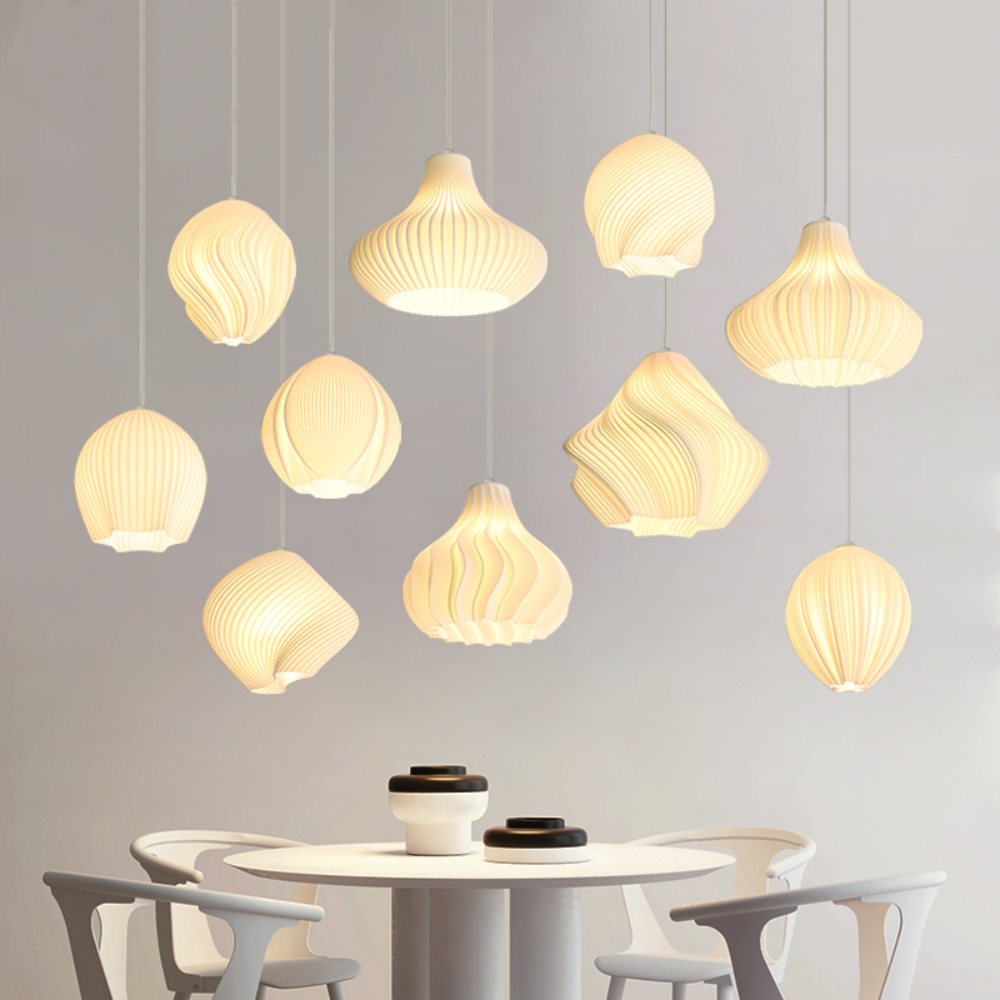 3 Head Cream Pendant Light Dining Room Bedroom Simple Small Chandelier