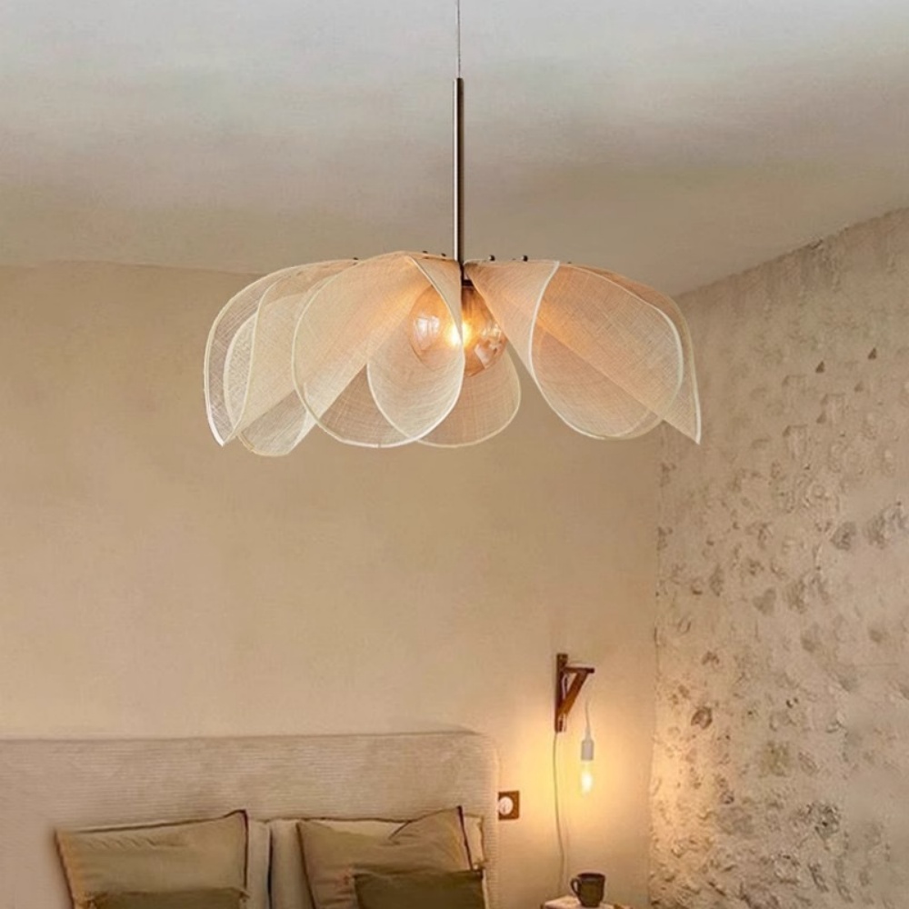 Wabi-sabi Art Flower-shaped Pendant Light Dining Room Living Room Lampshade