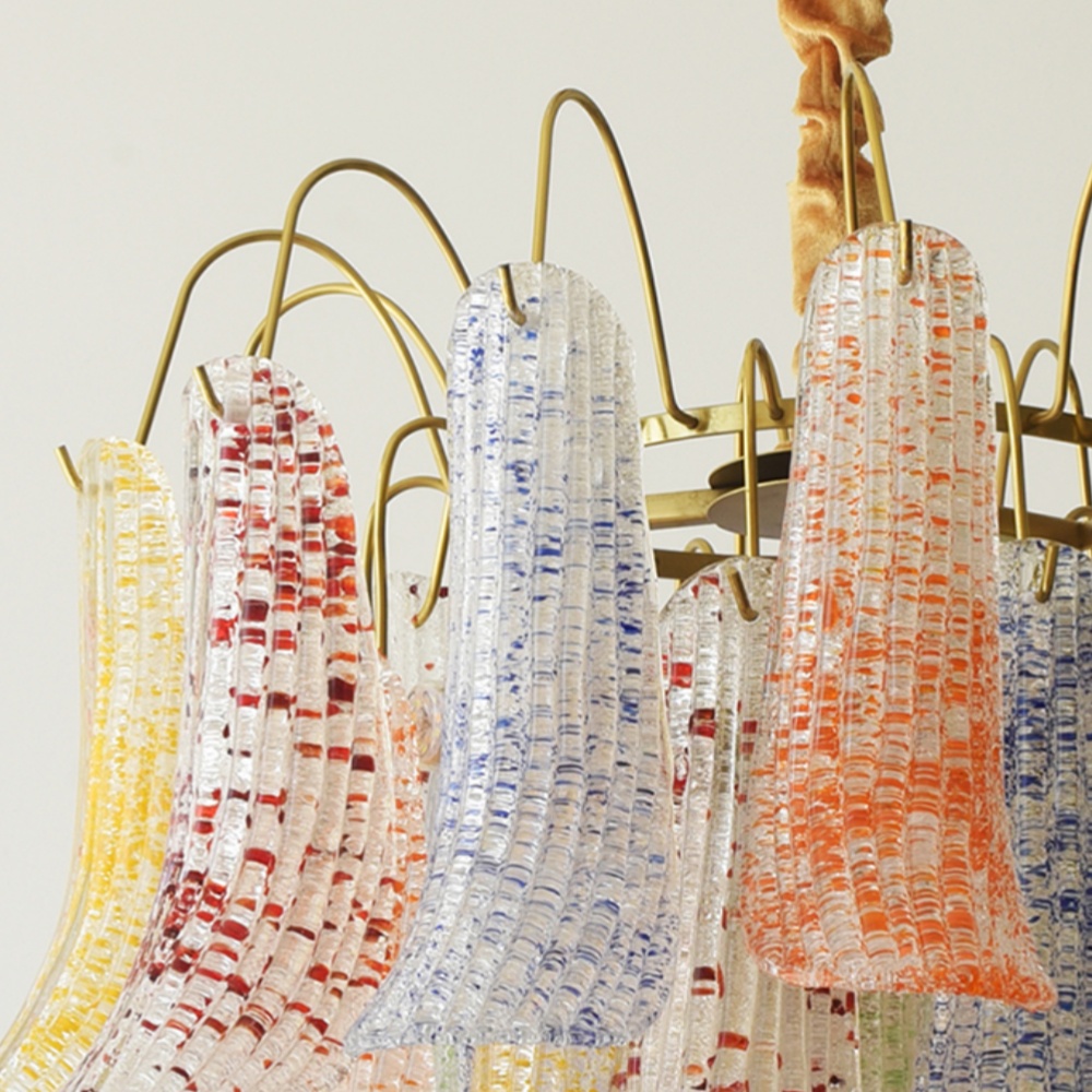 French Multi-layer Crystal Pendant Light Vintage Colorful Living Room Bedroom Chandelier