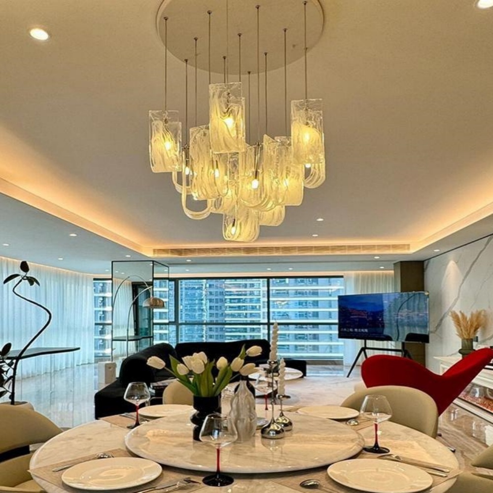 Italian Style Large Cloud-Mist Shaped Pendant Light For Bedroom Living Room