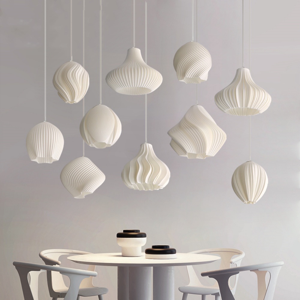 3 Head Cream Pendant Light Dining Room Bedroom Simple Small Chandelier