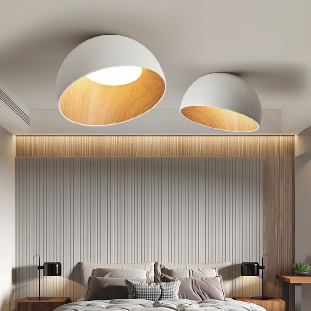 Bedroom Ceiling Light Oblique Wood Grain Japanese Style Lamp
