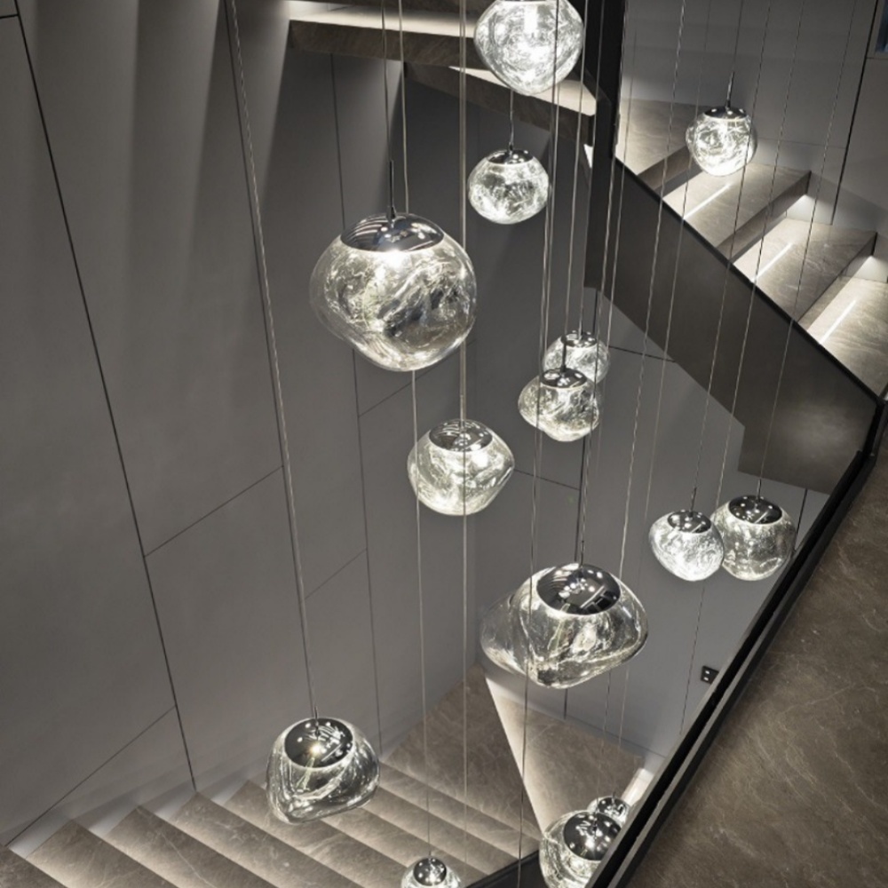 Multi-combination Pendant Lights Nordic Lava Lamp Villa Living Room Duplex Staircase Chandelier