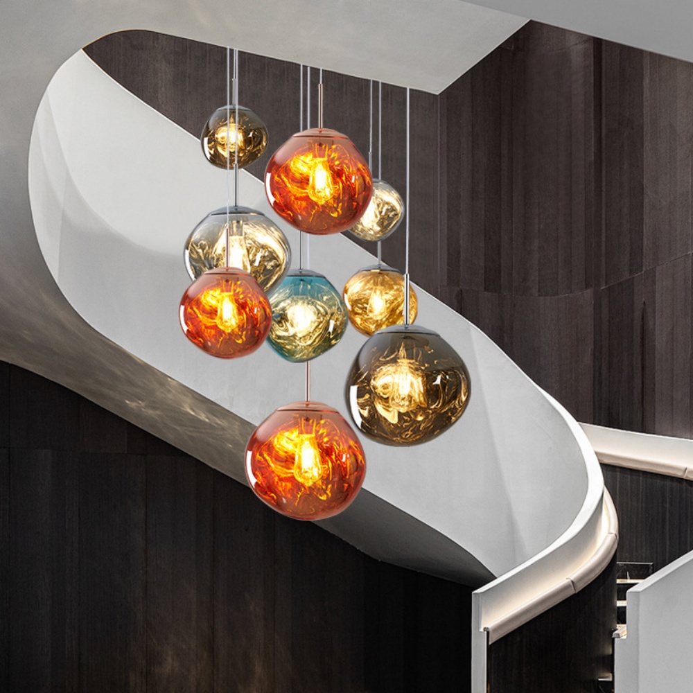 Multi-combination Pendant Lights Nordic Lava Lamp Villa Living Room Duplex Staircase Chandelier