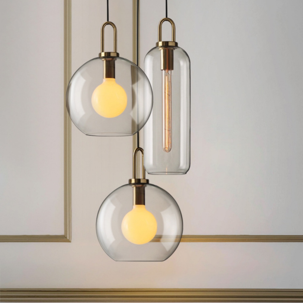 Modern Bedroom Bedside Smoke Grey Lamp Frosted Glass Dining Table Pendant Light