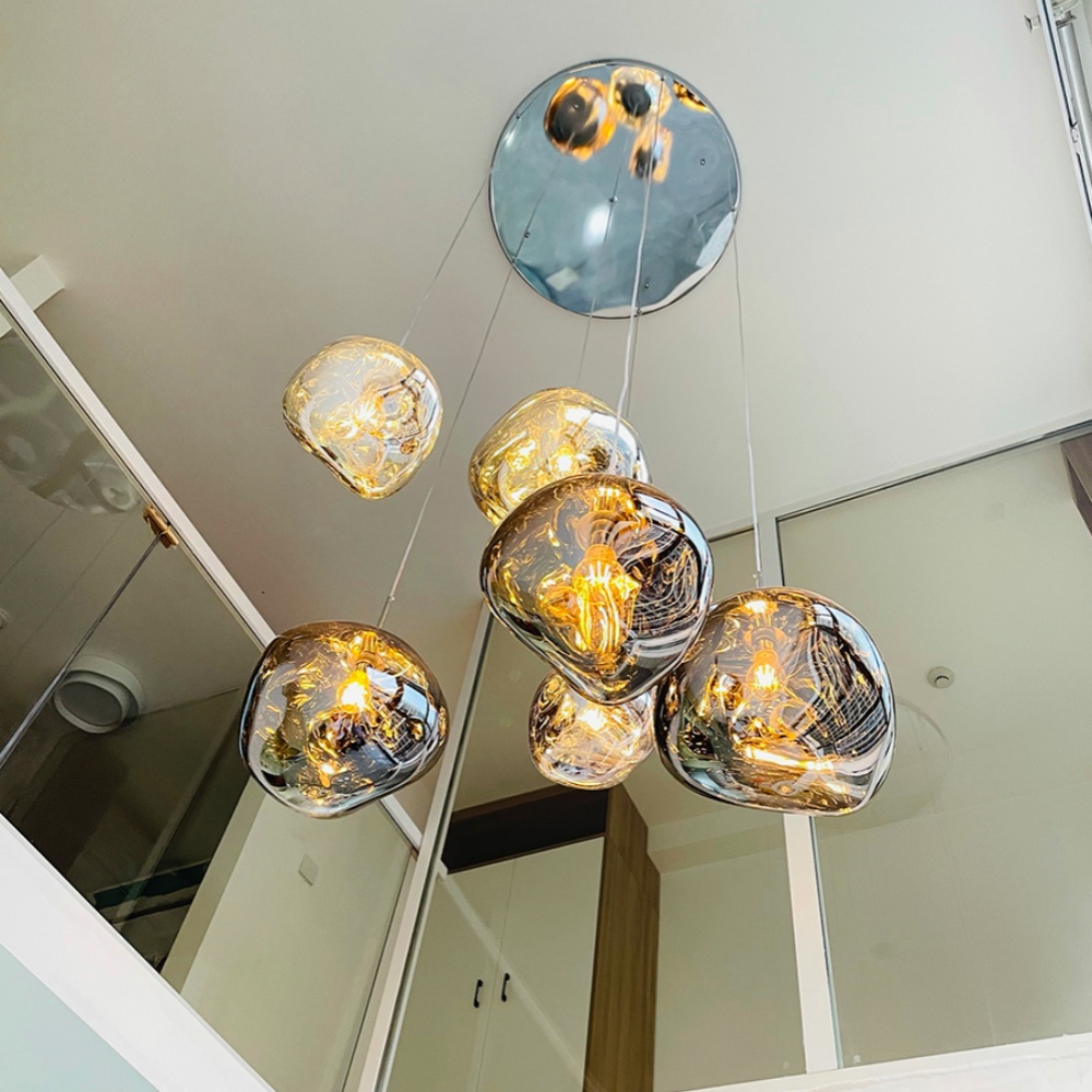 Multi-combination Pendant Lights Nordic Lava Lamp Villa Living Room Duplex Staircase Chandelier
