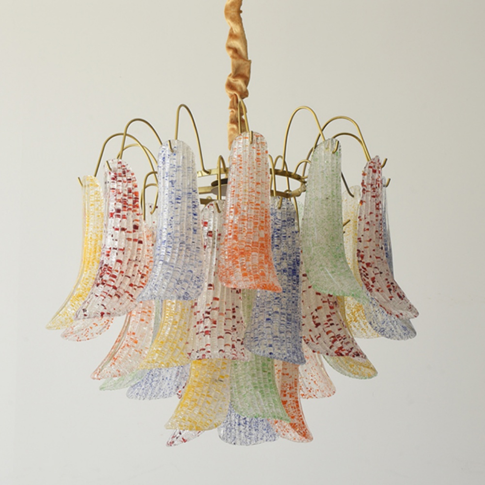 French Multi-layer Crystal Pendant Light Vintage Colorful Living Room Bedroom Chandelier