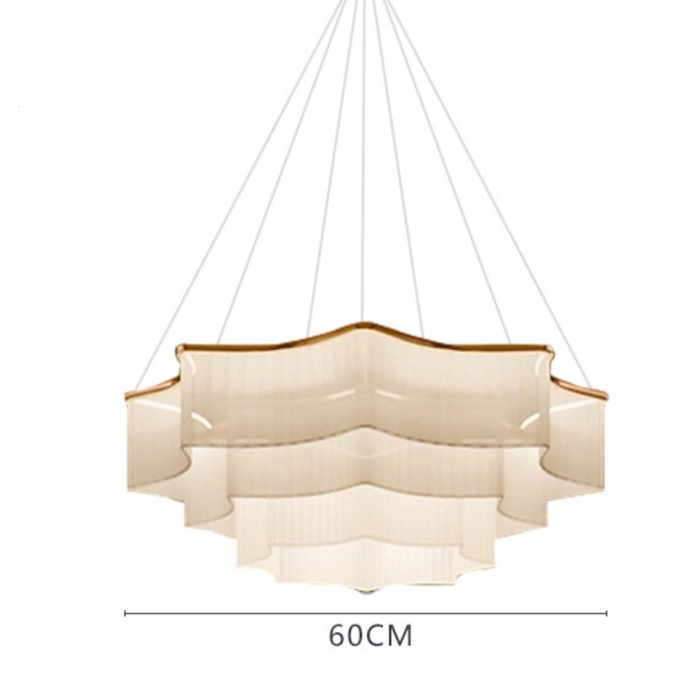 Modern Simple 3-layer Fabric Pendant Light Fan-shaped Cascading Lampshade