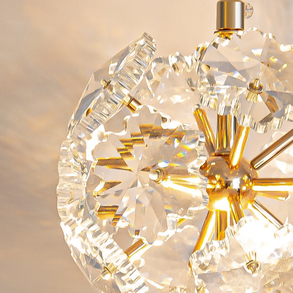 French Crystal Small Pendant Light Bedroom Dandelion Dining Table Chandelier
