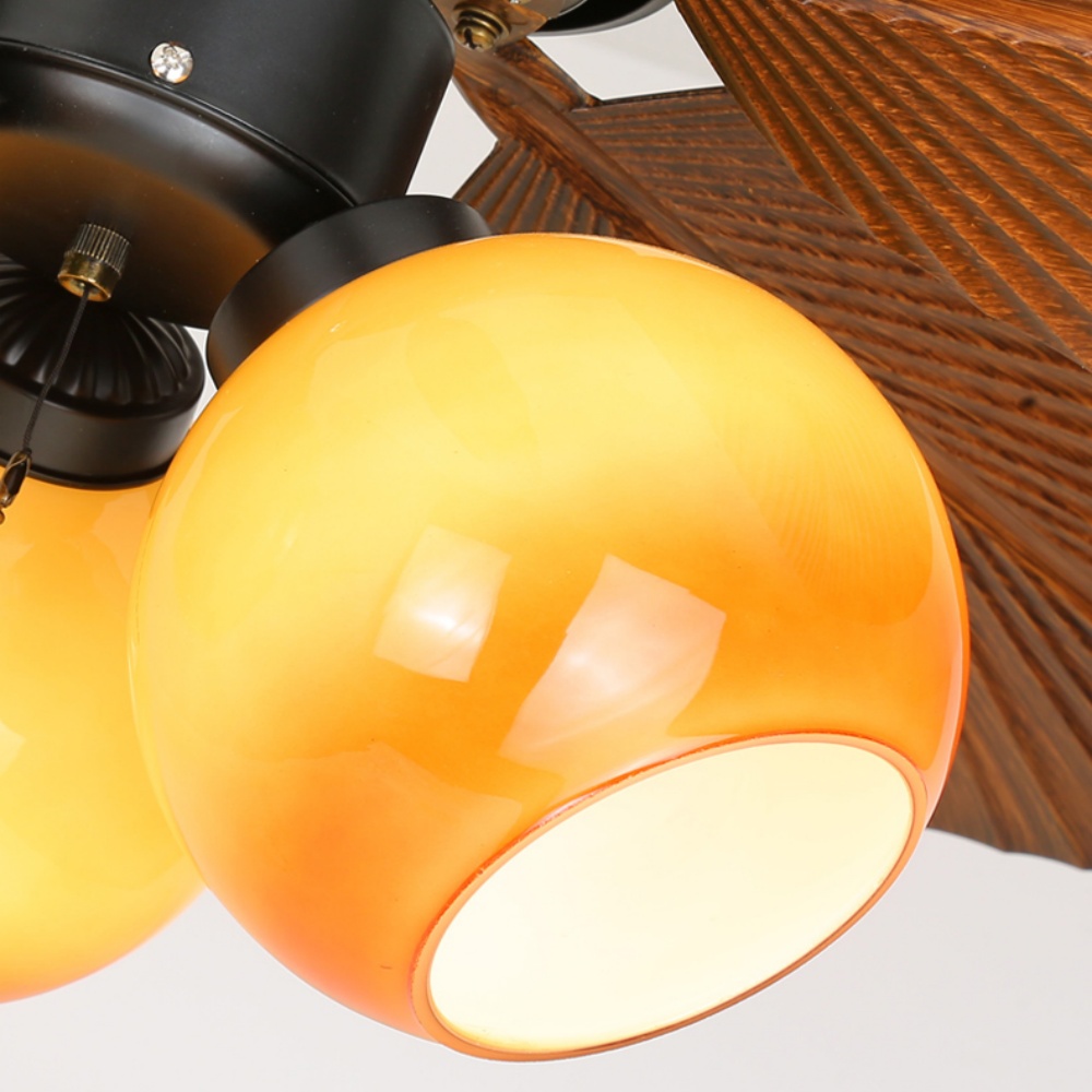 Mid-Century Style Mini Ceiling Fan Light  Dinning Room Bedroom Light Fan All In One