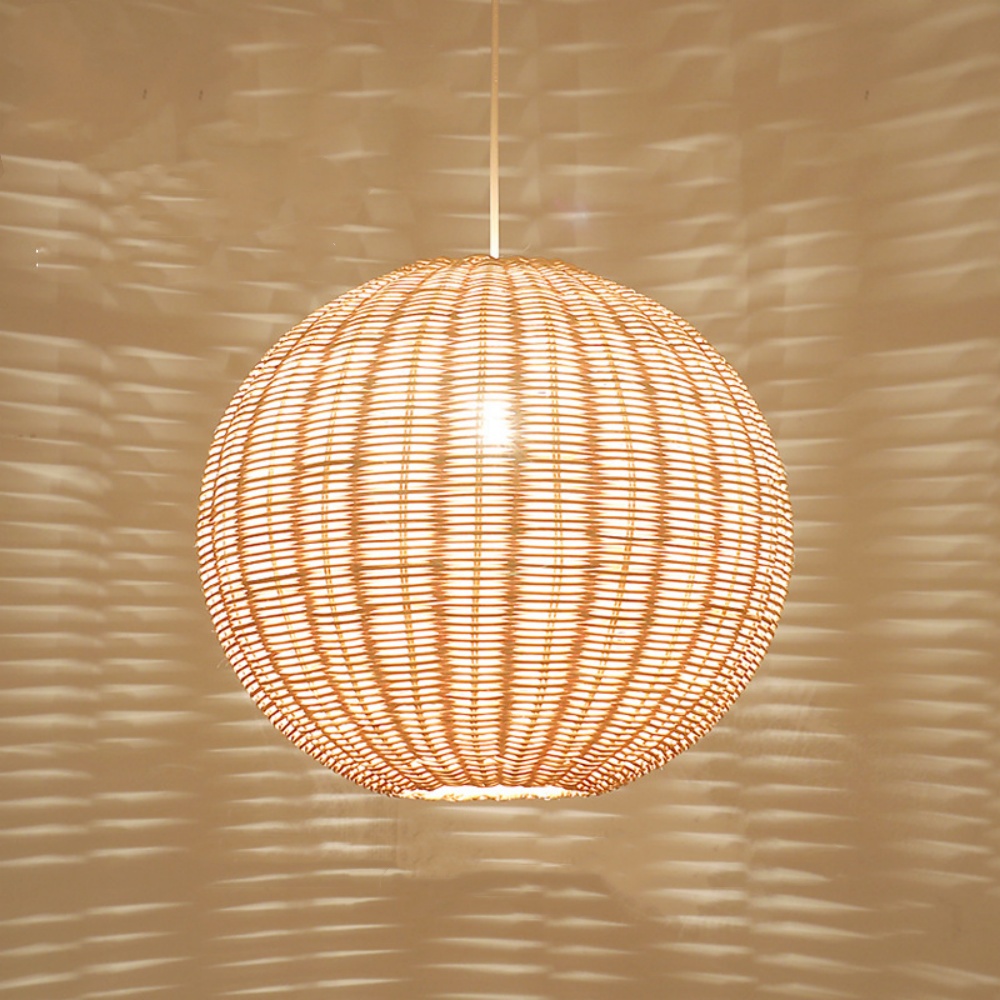 Wabi-sabi Rattan Pendant Light Living Room Staircase Lampshade