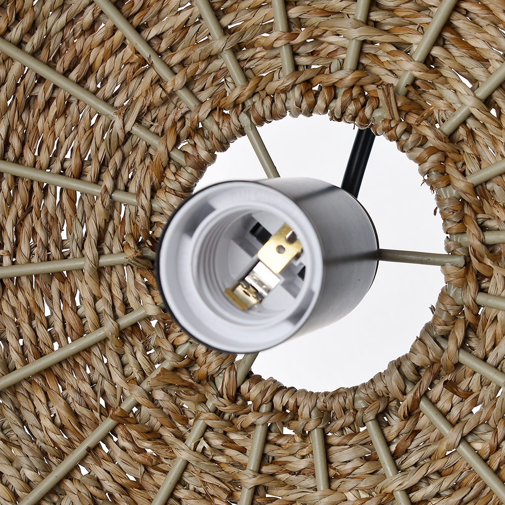 Living Room Hand Woven Brown Seagrass Rattan Pendant Light