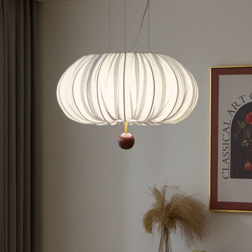Bedroom Fabric Pendant Light Vintage Simple Dining Table Lamp