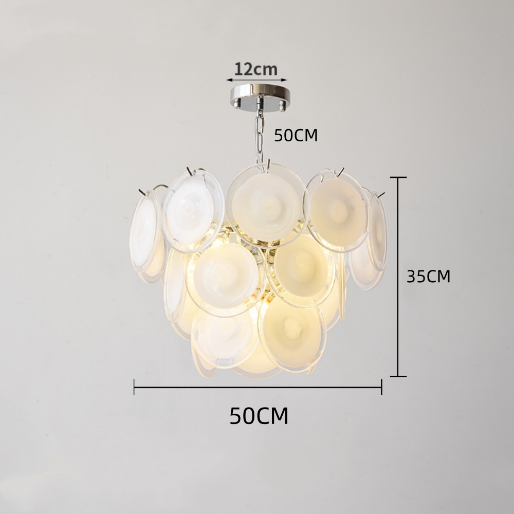 French Colorful Glass Pendant Light Living Room Main Lamp Vintage Bedroom Chandelier